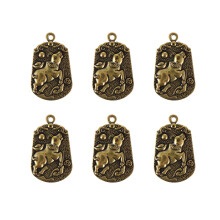 6Pcs 2021 Mässingszodiak Retro Oxmönster Hängande