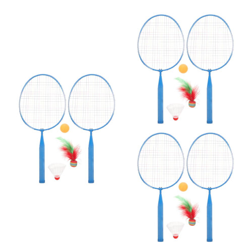 3Pcs Conjunto De Raquetes De Badminton Com Bolas Para Crianças 2