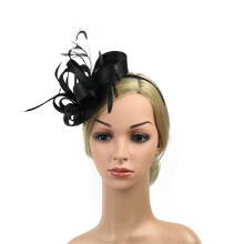 Bridal Tiara Satin Fjäder Håraccessoar Nät Huvudblomma Fest
