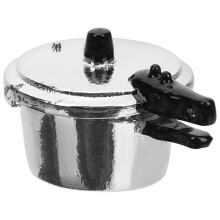 3St Mini Kökstillbehör Tryckkokare Modell Silver För Miniatyrhus