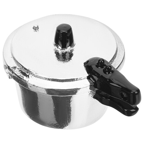 3St Mini Kökstillbehör Tryckkokare Modell Silver För Miniatyrhus 1