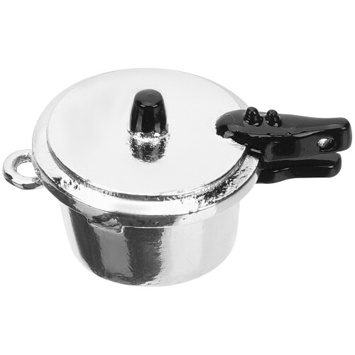 3St Mini Kökstillbehör Tryckkokare Modell Silver För Miniatyrhus 2