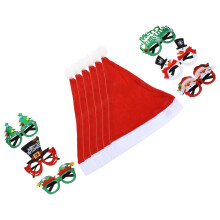 3 Set Julskämtsmaskerad Kostym Festivalhatt Glashållare