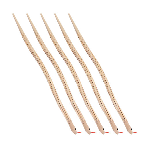 5Pcs Oavslutade Träormar: Vinklig Ledad Ormlek – DIY 30 Cm
