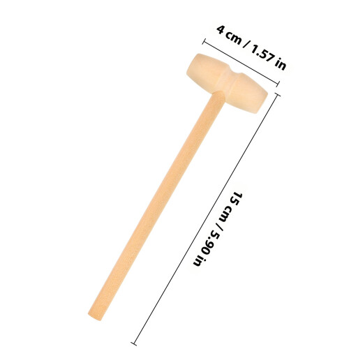12Pcs Barn Träklubba Mini Hammare Hårdträ Leksak (Modell 1) 1