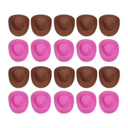 60St Plast Mini Hatt, Miniatyr Cowboyhatt För Dockor, DIY