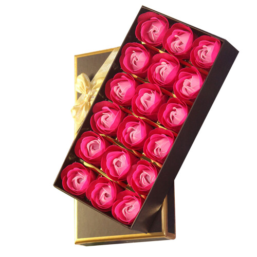 18St Rosdoftande Tvålrosor I Rosa Presentlåda Perfekt Högtider 1