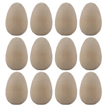 12Pcs Träfågelägg Målning Leksaker