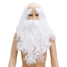 2 Set Santa Claus Långt Skägg Ögonbryn Peruk Huvudbonad Rekvisita