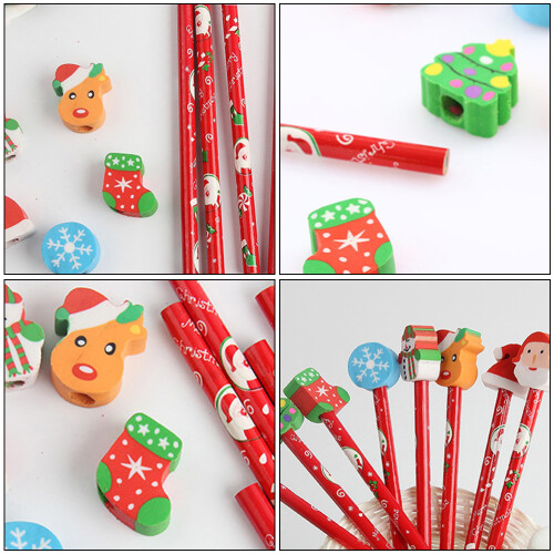 25 Pcs Jul Pennor Radgummi Skolmaterial För Studenter 2