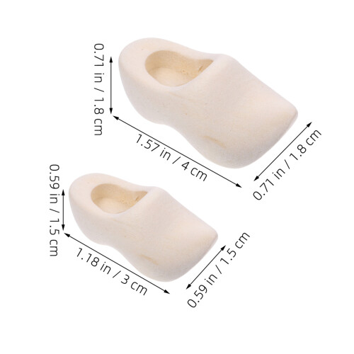 6 Par Miniatyr Träskor - Holländska Tofflor - 3 Cm + 4 Cm 1