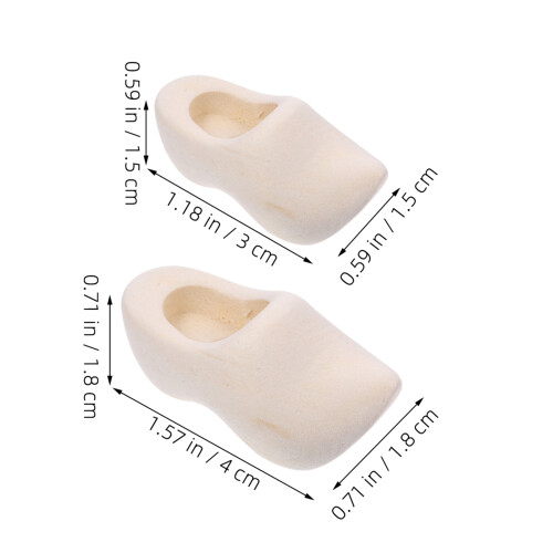 6 Par Miniatyr Träskor - Holländska Tofflor - 3 Cm + 4 Cm 2