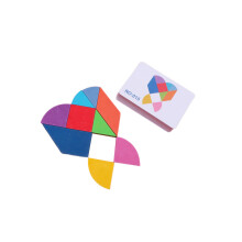 Barn Tangram Träpussel Lektoj Användning Kärleks Hjärta Design