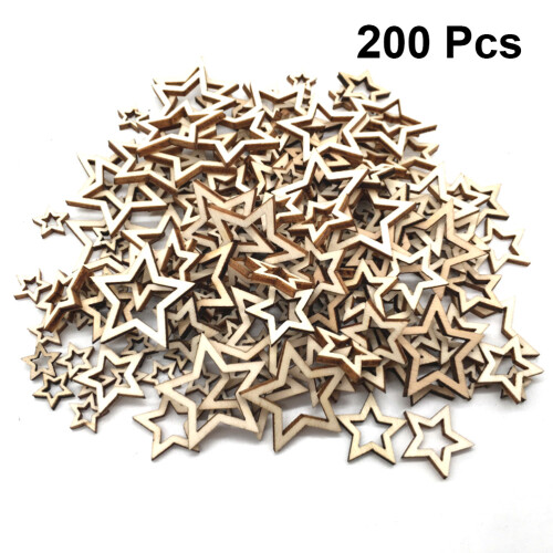200Pcs Star Träbitar DIY Lärospel Graffiti Leksaker För Barn 2