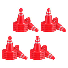 24 Pcs Miniatyrtrafikpinnar Lekfull Vägspärr Miniatyrscen Tillbehör