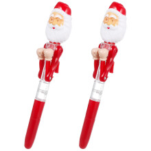 2Pcs Jultema Kulspetspennor Tomte Pennor Avlastningsmaterial