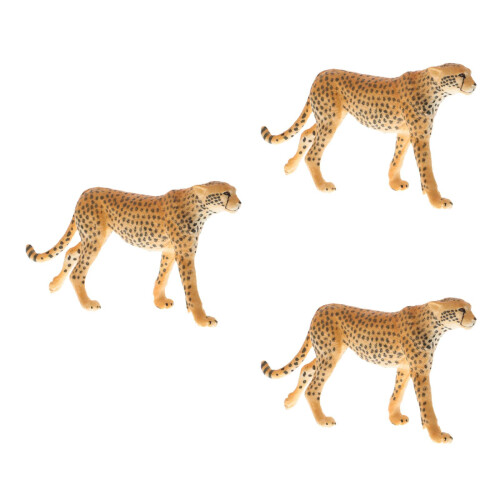 3Pcs Simulation Leopard Figurin Plast Modell Barns Leksak 1