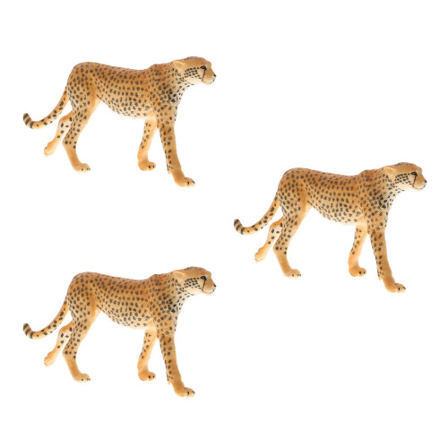 3Pcs Simulation Leopard Figurin Plast Modell Barns Leksak 2