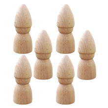 6Pcs Oavslutade Trädockor För Barn Målning och DIY Hantverk