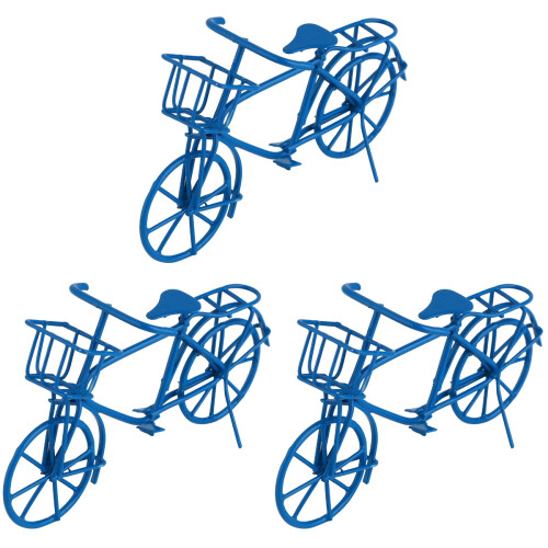 3St DIY Mini Cykelmodell Blå För Barn Lek Och Hem 1