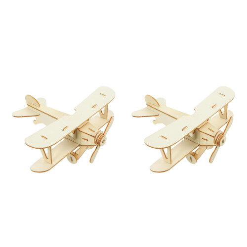 2Pcs 3D Flygplanssats Handgjord Målning Tom Modell Leksak För Barn 1