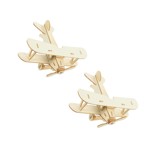 2Pcs 3D Flygplanssats Handgjord Målning Tom Modell Leksak För Barn 2