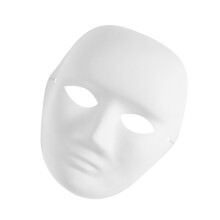 Herrmask Porträttmask Målarmask Helskäggskostym Pappersvit Grundmask
