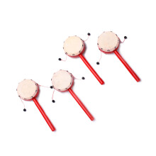 2St 7Cm Skinnsskivans Trummor Av Läder Trähandtag