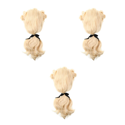3Pcs Peruk Blond Rollspel Cosplay Huvudbonad Kostym 1