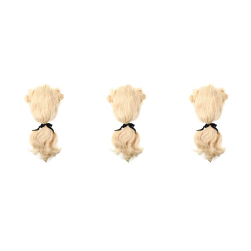 3Pcs Peruk Blond Rollspel Cosplay Huvudbonad Kostym 2
