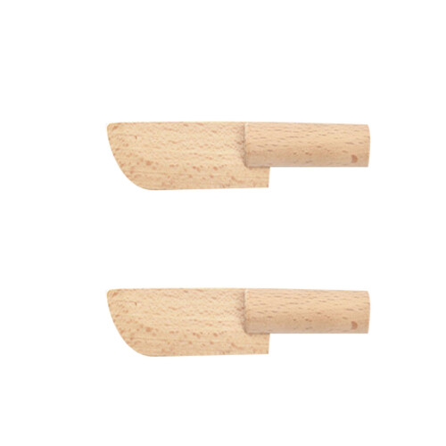 2Pcs Bokträ Kök Leksak Hackmugg Simulerad Kniv För Barn S 2