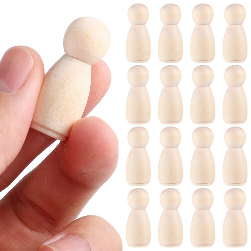 30Pcs Oklarfärgade Trädockor För Måleri Och 1