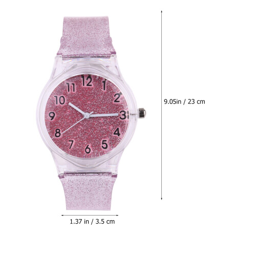 Pink Barntransparent Glitter Silikonarmband 1