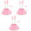 12St Mesh Kjol Hårband Barn Rosa Cosplay Sats 3