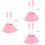 12St Mesh Kjol Hårband Barn Rosa Cosplay Sats 6