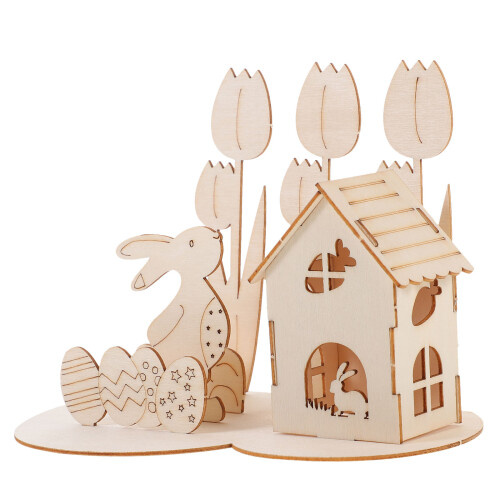 2 Set Eastertemade 3D Pusselmodell Påskhäsägg Byggpussel 1