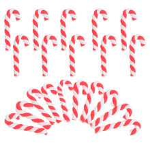 40St Röda Christmas Cane Accessoarer För DIY Telefonfodral Smycken