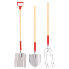3Pcs Miniatyr Trädgårdsredskap Legering Harv