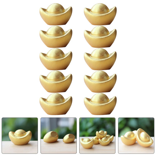 10Pcs Simulation Guldvingar Resin Yuan Bao Statyer Rollspelsprops 2