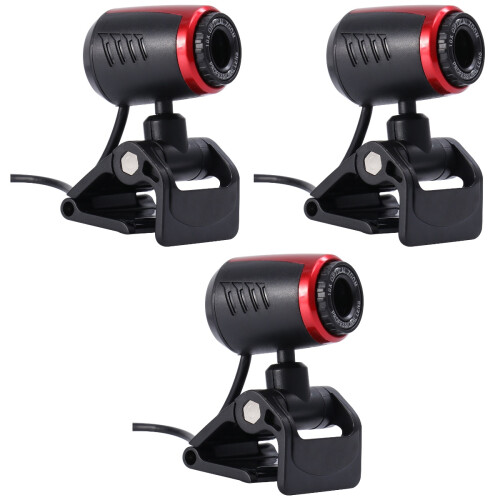 3St Webcam USB-Mikrofon Svart För Streaming 2