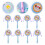 12Pcs Tecknad Rattle-Trum Barn Leksaker 5