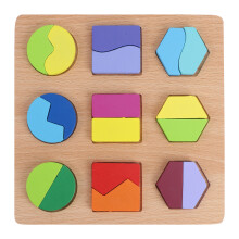 2 Set Geometriska Forminlägg Brädpussel Parbildning (Form 4)
