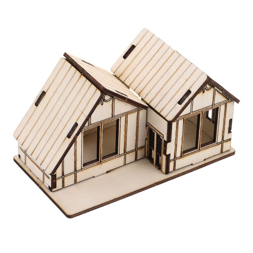 3Pcs Trähuspussel Mini Diy Modell Set Utbildningsleksak För Barn 1