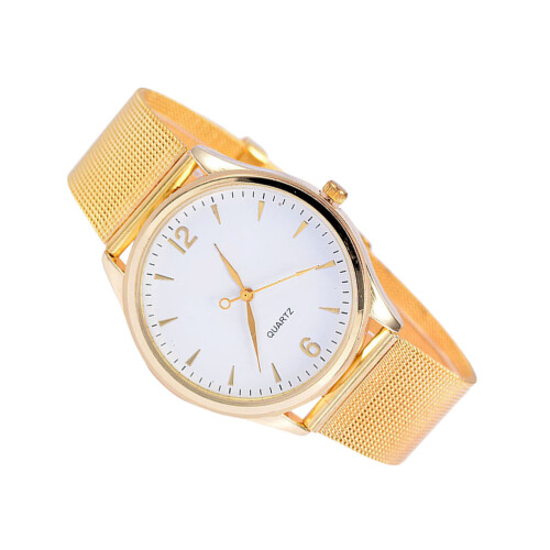 Quartz Vrouwen Met Stijlvolle Gouden Meshband