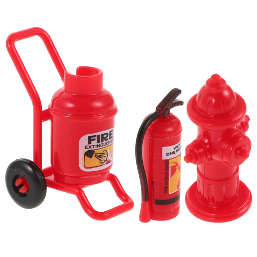 1 Set Minibrandsläckare Mini Brandslangmatta Dockskåps Tillbehör 2