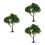 3Pcs Micro Landscape Green Plastic Trees Handmade Wire Flower Model 5