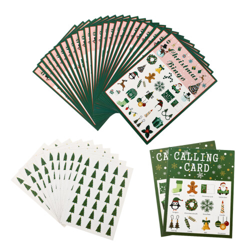 2Ensembles Cartes Jeu Papier Durable Thème Noël Coloré 2