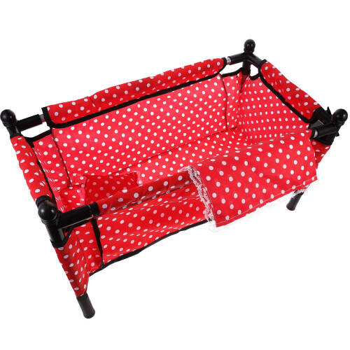 One Set Miniature Doll Bed Crib For Doll House Sleeping