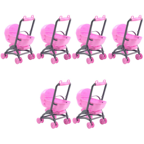 6 Pcs Carriage Stroller Toy Model Plastic Play House 2