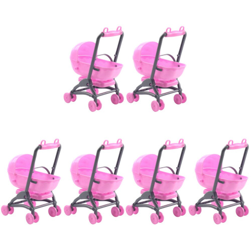 6 Pcs Carriage Stroller Toy Model Plastic Play House 1